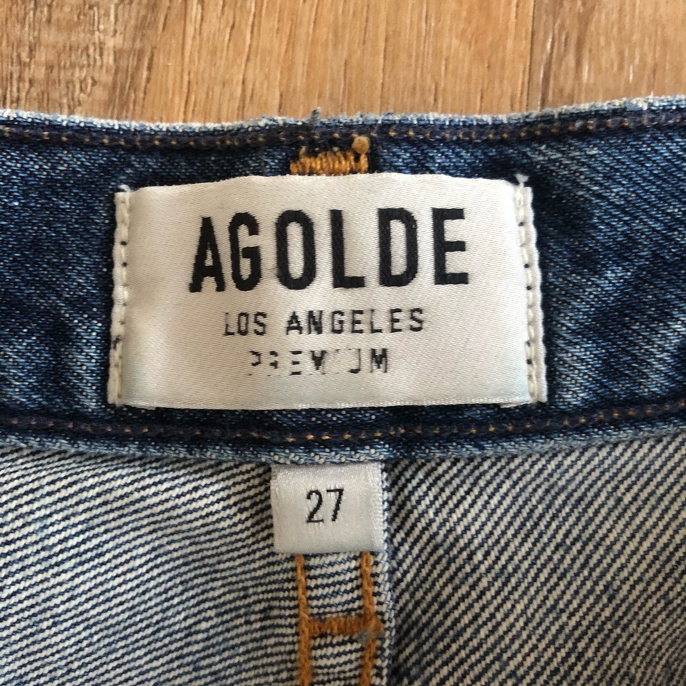 Naturally distressed Agolde Riley High Rise Jean / size 27 - Picture 12 of 15